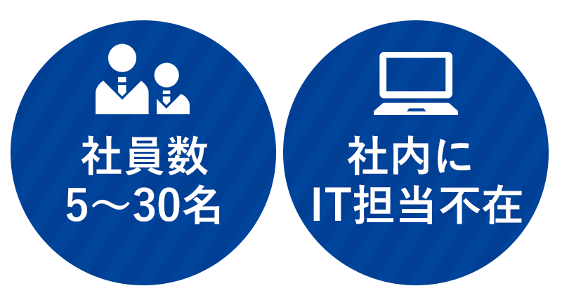 社員数5〜30名、社内にIT担当不在。